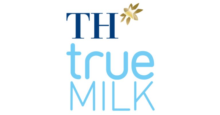 Mẫu logo TH True Milk vector